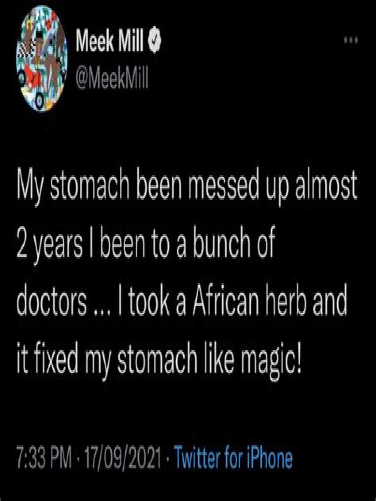 African Herb Fixed My Chronic Stomach Pains Like Magic- Meek Mill