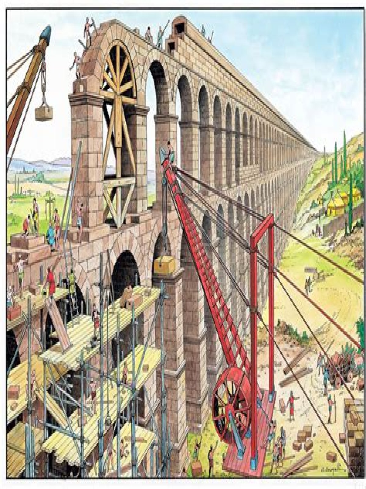 How did Romans build arch bridges?