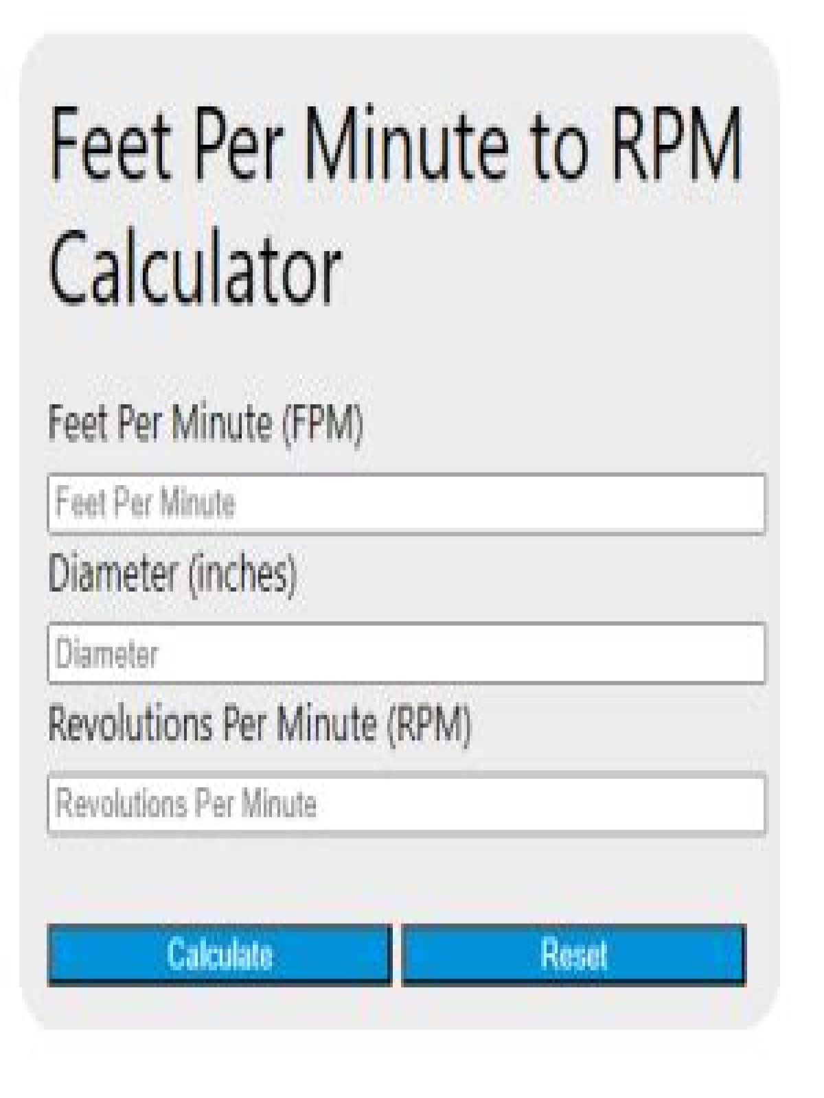 How do you convert rpm to ft per minute – Google Search