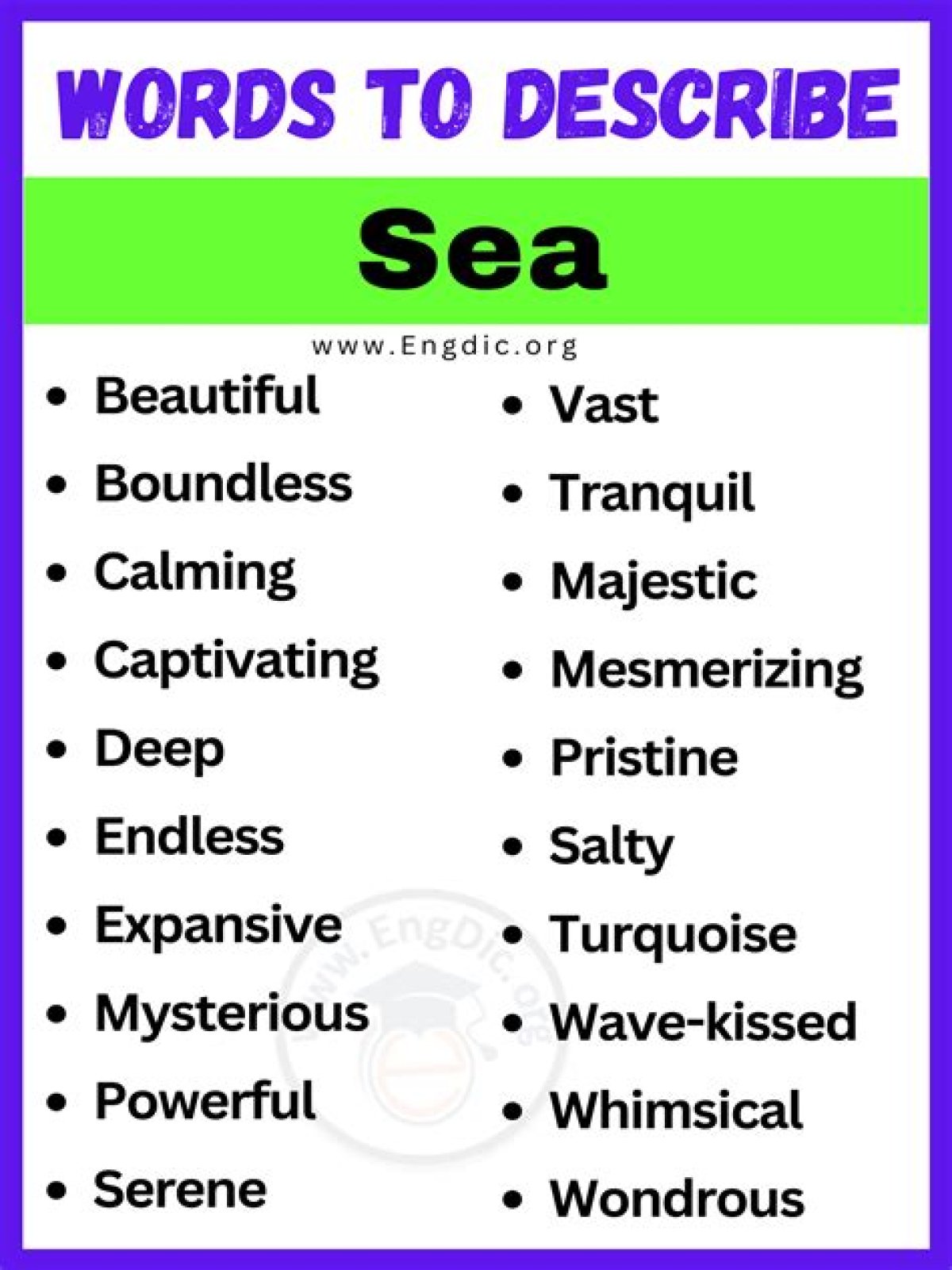 how to describe the sea