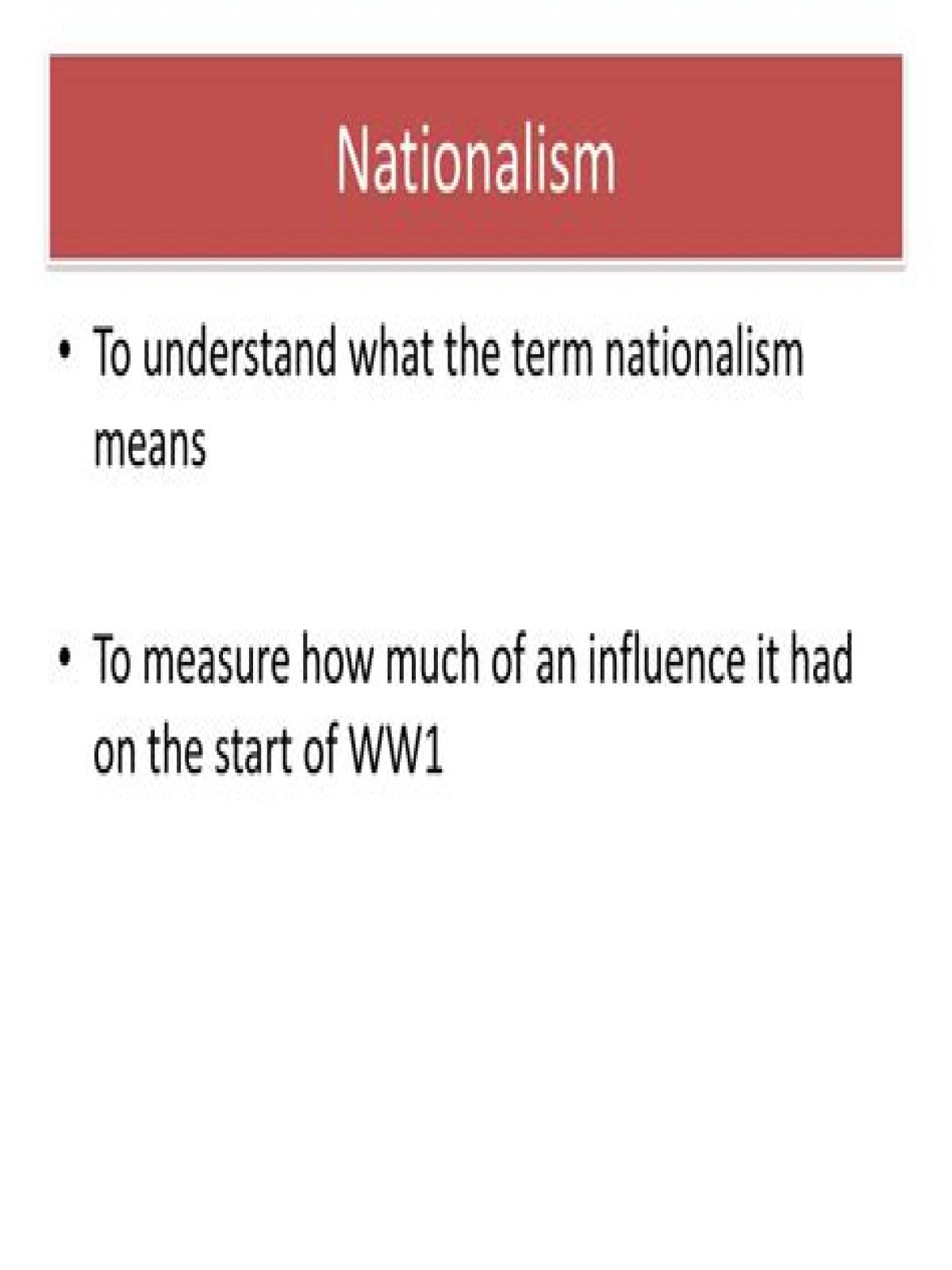 What do you mean by nationalism