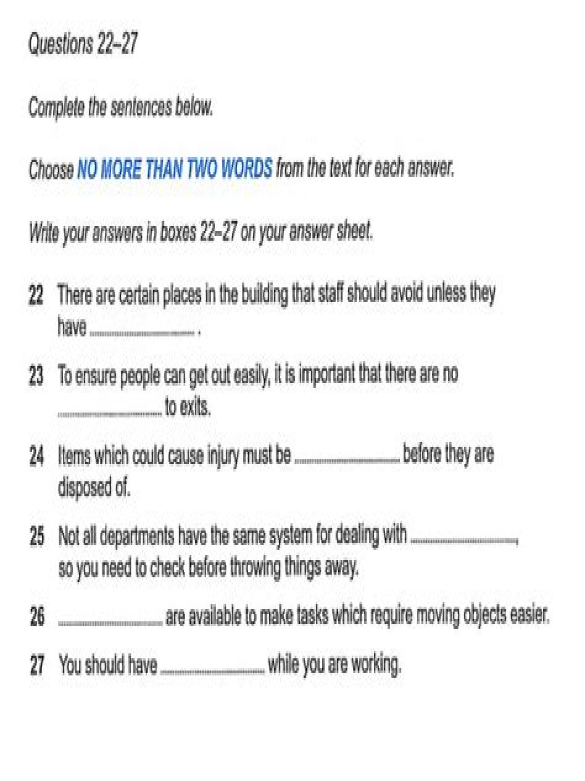 What is fill in the blank questions