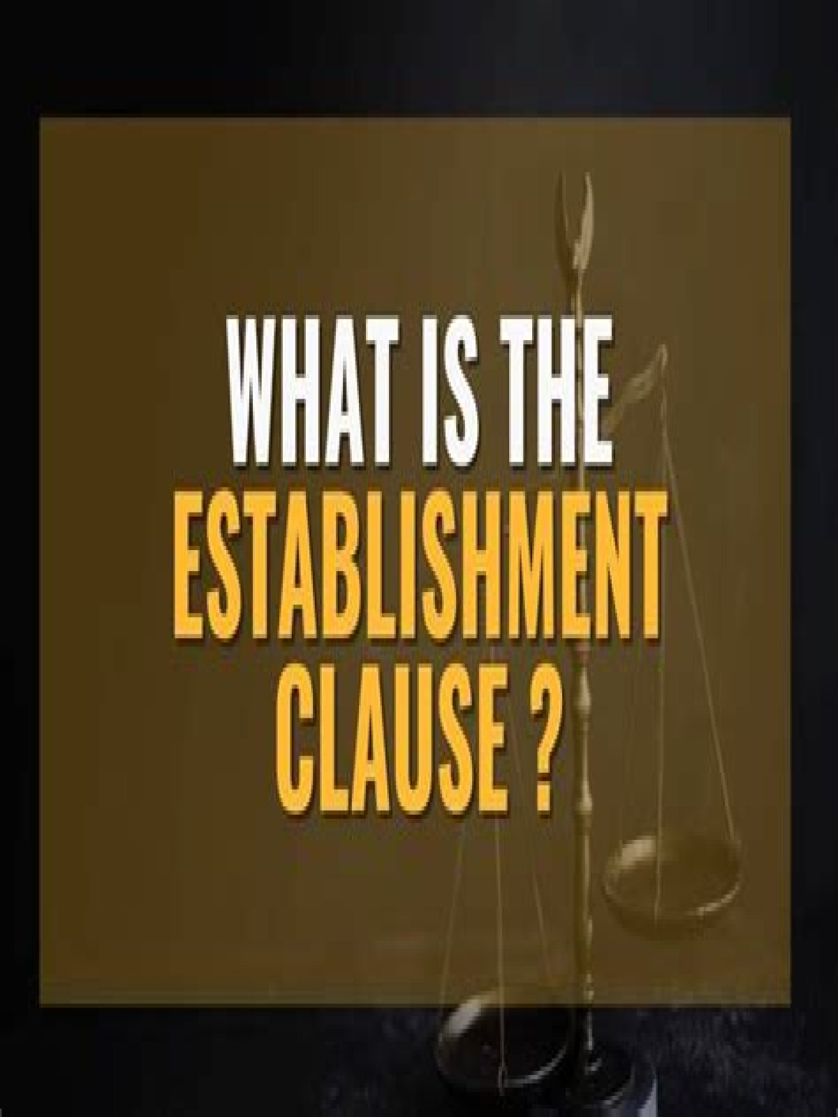 What is the purpose of the establishment clause